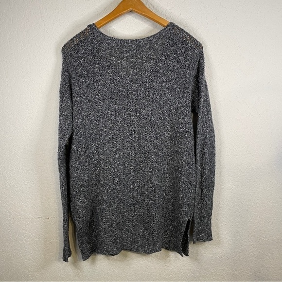 🦅 AE Women's Oversized Sweater Scoop Neck Dark Gray Hthr Sz S - Picture 2 of 8